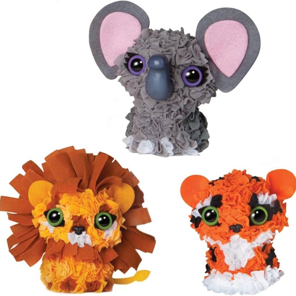 Plush Craft 3D Jungle Animals Pack My Design DIY Pop in Plush  Set For Age 5+
